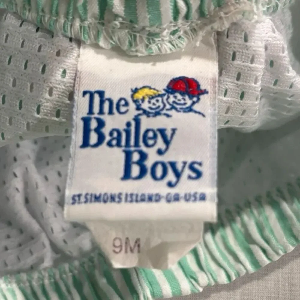 The Bailey Boys Baby Boy Seersucker Tugboat Swim Trunks 9M